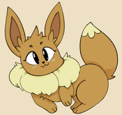 Size: 1729x1636 | Tagged: safe, artist:park horang, eevee, eeveelution, fictional species, mammal, feral, nintendo, pokémon, 2019, ambiguous gender, black nose, digital art, ears, fluff, fur, neck fluff, paws, simple background, solo, solo ambiguous, tail