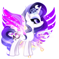 Size: 2048x2048 | Tagged: safe, artist:fantasia-bases, artist:harmonyvitality-yt, oc, oc only, alicorn, equine, fictional species, mammal, pony, feral, friendship is magic, hasbro, my little pony, 2022, artificial wings, augmented, base used, commission, ethereal mane, eyelashes, female, hair, headwear, high res, horn, jewelry, magic, magic wings, magical lesbian spawn, makeup, mane, mare, offspring, parent:princess luna (mlp), parent:rariluna (mlp), parent:rarity (mlp), regalia, simple background, solo, solo female, starry mane, tiara, transparent background, wings