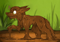 Size: 5033x3586 | Tagged: artist needed, safe, oc, oc:tarpaw, covered in mud, deleted, messy, mud, wam