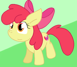 Size: 728x634 | Tagged: safe, artist:cmara, apple bloom (mlp), earth pony, equine, fictional species, mammal, pony, feral, friendship is magic, hasbro, my little pony, 2023, female, filly, foal, simple background, smiling, solo, solo female, young