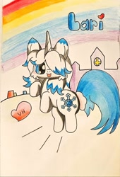 Size: 1741x2560 | Tagged: artist needed, source needed, useless source url, safe, larimar (jewelpet), equine, fictional species, mammal, pony, unicorn, hasbro, jewelpet (sanrio), my little pony, sanrio, crossover, ears, female, horn, mare, ponified, solo, solo female, species swap, tail, traditional art