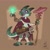 Size: 2048x2046 | Tagged: safe, artist:nereacanoart, fictional species, kobold, reptile, anthro, digitigrade anthro, brown background, female, glowing, high res, holding, horns, magic, mushroom, open mouth, simple background, solo, solo female, staff, tail, tongue, work in progress