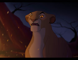 Size: 1021x783 | Tagged: safe, artist:tanzani, sarabi (the lion king), big cat, feline, lion, mammal, feral, disney, the lion king, female, letterboxing, lioness, solo, solo female