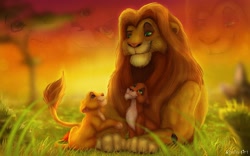 Size: 2048x1280 | Tagged: safe, artist:khaliaart, mufasa (the lion king), scar (the lion king), big cat, feline, lion, mammal, feral, disney, the lion king, ahadi, father, father and child, father and son, group, male, son