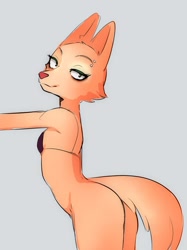 Size: 850x1139 | Tagged: suggestive, artist:nyaivie, diane foxington (the bad guys), canine, fox, mammal, anthro, dreamworks animation, the bad guys, bedroom eyes, big butt, black bra, butt, female, looking at you, mascara, nudity, partial nudity, seductive, seductive eyes, seductive look, seductive pose, smiling, smiling at you, solo, solo female, thick thighs, thighs, vixen, wide hips