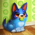 Size: 894x894 | Tagged: safe, artist:cryptid-creations, bluey heeler (bluey), australian cattle dog, canine, dog, mammal, feral, bluey (series), 2023, ball, cryptid-creations is trying to murder us, cute, female, puppy, solo, solo female, tennis ball, young