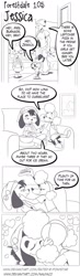 Size: 850x2903 | Tagged: safe, artist:forestdalecomic, canine, dalmatian, dog, mammal, poodle, anthro, bedroom eyes, big breasts, blushing, breasts, comic strip, couch, eyes closed, female, female/female, glasses, greeting, group, heart, kissing, looking at each other, love heart, male, mother, mother and child, mother and son, open mouth, open smile, round glasses, smiling, smiling at each other, son, teenager