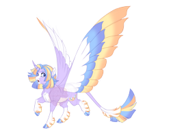 Size: 4500x3500 | Tagged: safe, artist:gigason, oc, oc only, oc:orion (gigasun), alicorn, equine, fictional species, mammal, pony, feral, friendship is magic, hasbro, my little pony, 2023, cloven hooves, colored wings, colored wingtips, feathered wings, feathers, female, fur, high res, hooves, horn, mare, multicolored mane, multicolored tail, multicolored wings, offspring, parent:oc:heaven's light, parent:twilight sparkle (mlp), purple body, quadrupedal, simple background, solo, solo female, tail, transparent background, unshorn fetlocks, wings
