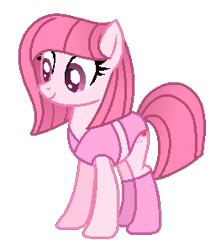 Size: 263x297 | Tagged: safe, artist:muhammad yunus, artist:wolfina21, oc, oc only, oc:annisa trihapsari, earth pony, equine, fictional species, mammal, pony, feral, friendship is magic, hasbro, my little pony, base used, clothes, female, low res, mare, medibang paint, panties, pink panties, pink socks, smiling, socks, solo, solo female, underwear