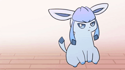 Size: 1280x720 | Tagged: safe, artist:sum, eeveelution, fictional species, glaceon, leafeon, mammal, feral, nintendo, pokémon, 2019, 2d, 2d animation, ambiguous gender, ambiguous only, animated, bedroom eyes, blinking, blushing, covering mouth, digital art, duo, duo ambiguous, ears, eyes closed, food, fur, hair, ice cream, ice cream cone, licking, open mouth, shocked, sitting, sound, tail, tongue, tongue out, webm, youtube link