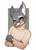 Size: 2500x3467 | Tagged: safe, anonymous artist, oc, oc only, canine, mammal, wolf, anthro, absurd resolution, bipedal, black nose, border, clock, clothes, countershade fur, countershade snout, countershading, cute, ear fluff, eyewear, fluff, fur, glasses, gray body, gray eyes, gray fur, green background, high res, looking at you, male, open mouth, pink tongue, simple background, snout, solo, solo male, sweater, tongue, topwear, turtleneck, watch, white body, white border, white fur