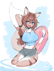 Size: 644x854 | Tagged: safe, artist:scribbledmoon, oc, oc only, canine, dog, mammal, anthro, adorasexy, big breasts, breasts, clothes, cute, female, kemono, sexy, solo, solo female, swimsuit