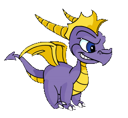 Size: 1264x1166 | Tagged: safe, spyro the dragon (spyro), dragon, fictional species, western dragon, feral, spyro the dragon (series), 2d, 2d animation, animated, gif, male, simple background, solo, solo male, transparent background