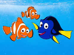 Size: 4000x3000 | Tagged: safe, artist:ledorean, dory (finding nemo), marlin (finding nemo), nemo (finding nemo), blue tang, clownfish, fish, disney, finding nemo, pixar, female, group, male, ocean, trio, water