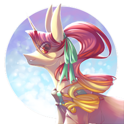 Size: 2449x2449 | Tagged: safe, artist:prettyshinegp, oc, oc only, oc:pretty shine, equine, fictional species, mammal, pony, unicorn, feral, friendship is magic, hasbro, my little pony, 2017, bust, ears, female, hair, high res, horn, long ears, mane, mare, red hair, red mane, simple background, smiling, solo, solo female, transparent background