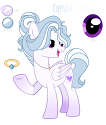 Size: 2400x2829 | Tagged: safe, artist:harmonyvitality-yt, artist:mint-light, oc, oc only, oc:crystal swan, equine, fictional species, mammal, pegasus, pony, feral, friendship is magic, hasbro, my little pony, 2023, base used, female, folded wings, high res, hooves, jewelry, looking back, mare, necklace, raised hoof, ring, simple background, solo, solo female, transparent background, wings
