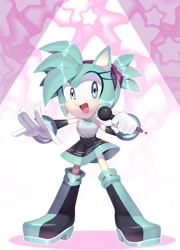 Size: 1280x1778 | Tagged: safe, artist:s3tok41b4, amy rose (sonic), miku hatsune (vocaloid), hedgehog, mammal, anthro, sega, sonic the hedgehog (series), vocaloid, cosplay, crossover