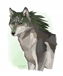 Size: 1748x2108 | Tagged: safe, artist:corvidgrey, link (wolf form), link (zelda), canine, mammal, wolf, feral, nintendo, the legend of zelda, the legend of zelda: twilight princess, 2023, male, signature, solo, solo male