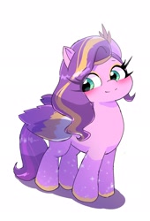 Size: 1400x2055 | Tagged: safe, artist:leo19969525, pipp petals (mlp), equine, fictional species, mammal, pegasus, pony, hasbro, my little pony, my little pony g5, my little pony: make your mark, spoiler, spoiler:my little pony g5, spoiler:my little pony: make your mark, spoiler:my little pony: make your mark chapter 4, spoiler:mymc04e05, cute, female, folded wings, mare, my little pony: make your mark chapter 4, simple background, solo, solo female, the manesquerade ball, white background, wings