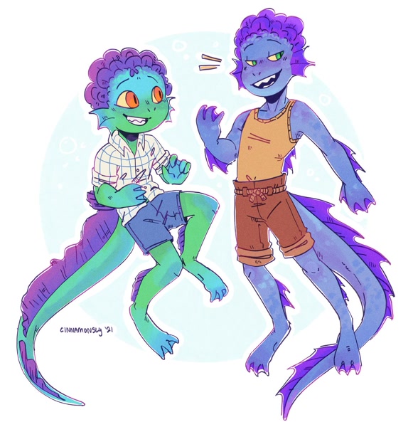 Made a tiny sea monster Luca and Alberto reference