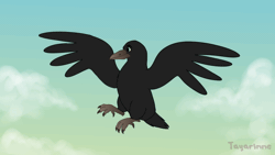 Size: 1920x1080 | Tagged: safe, artist:tayarinne, bird, corvid, crow, songbird, feral, 2019, 2d, 2d animation, ambiguous gender, animated, flying, gif, signature, sky, smiling, solo, solo ambiguous, spread wings, wings