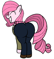 Size: 529x578 | Tagged: safe, artist:muhammad yunus, artist:noi kincade, oc, oc only, oc:annisa trihapsari, earth pony, equine, fictional species, mammal, pony, feral, friendship is magic, hasbro, my little pony, adorasexy, annibutt, big butt, butt, clothes, crossover, cute, dock, don (total drama), eyes closed, female, grin, gritted teeth, happy, mare, medibang paint, rearing, sexy, simple background, smiling, solo, solo female, tail, teeth, total drama, total drama presents the ridonculous race, transparent background