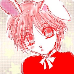 Size: 300x300 | Tagged: safe, artist:水希, animal humanoid, fictional species, lagomorph, mammal, rabbit, humanoid, 1:1, 2007, ambiguous gender, eared humanoid, low res, solo, solo ambiguous