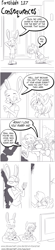 Size: 1004x4546 | Tagged: safe, artist:forestdalecomic, cat, feline, hare, lagomorph, mammal, anthro, buckteeth, comic strip, crossed legs, cute, cute little fangs, fangs, female, glasses, group, male, mother, mother and child, mother and son, open mouth, open smile, round glasses, sitting, smiling, soap, son, teeth, trio
