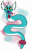 Size: 4350x6900 | Tagged: safe, artist:sweet-tartz, oc, oc:gwini (gyro), dragonair, fictional species, feral, nintendo, pokémon, absurd resolution, blue body, countershade, feathers, horn, jewel, male, serpentine, solo, solo male, tongue, tongue out, white body, white feathers