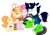 Size: 2000x1413 | Tagged: safe, artist:annete4579, artist:siti shafiyyah, oc, oc only, oc:annisa trihapsari, oc:light starole, oc:little bee, oc:teahie, alicorn, earth pony, equine, fictional species, mammal, pony, unicorn, series:the galaxy crystal gems squad, series:the guardian of leadership, friendship is magic, hasbro, my little pony, base used, clothes, eyepatch, eyes closed, female, flower, group, happy, hug, male, mare, plant, simple background, smiling, socks, stallion, transparent background