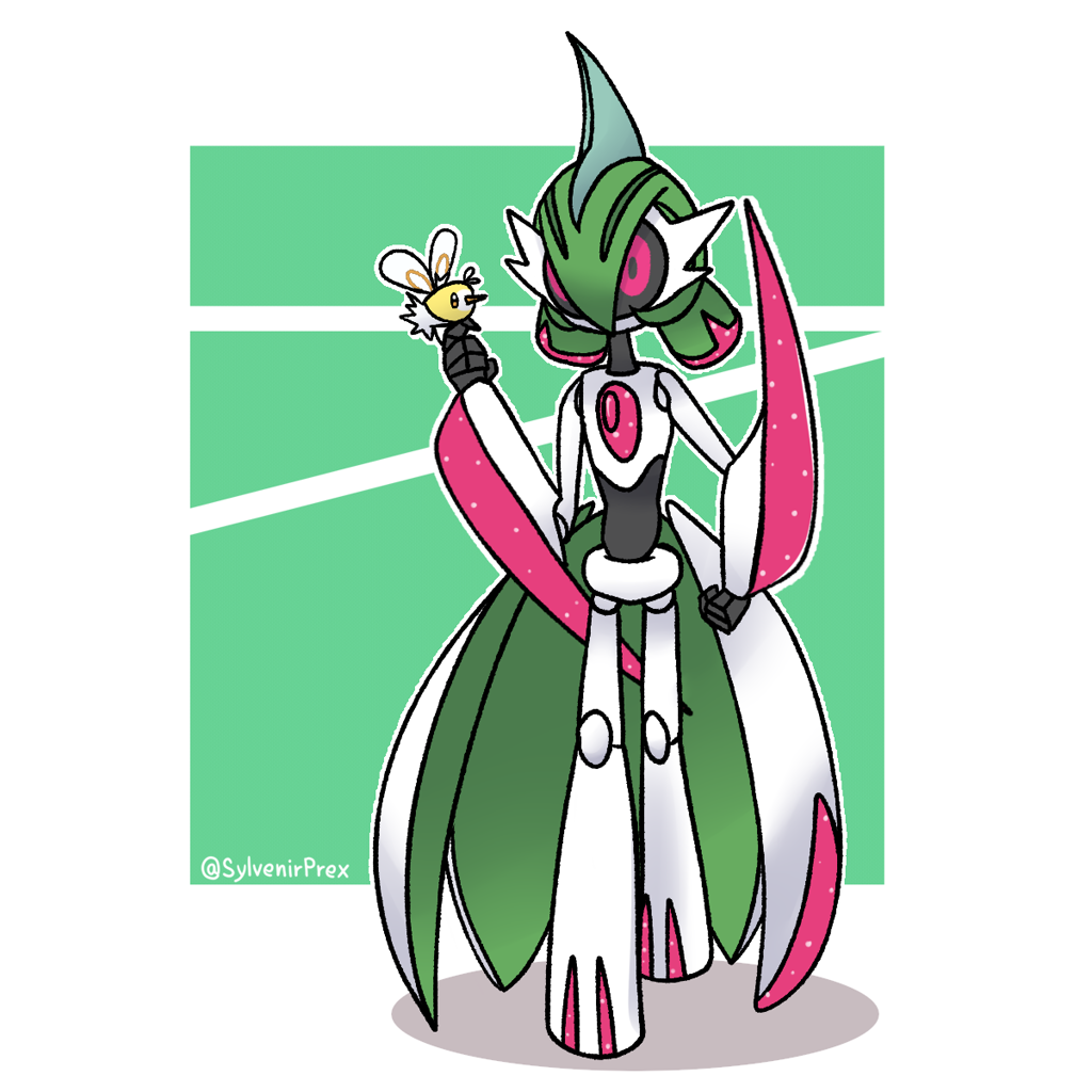 Generless Red Pokemon #272396 - safe, artist:sylvenirprex, cutiefly, fictional species, iron ...