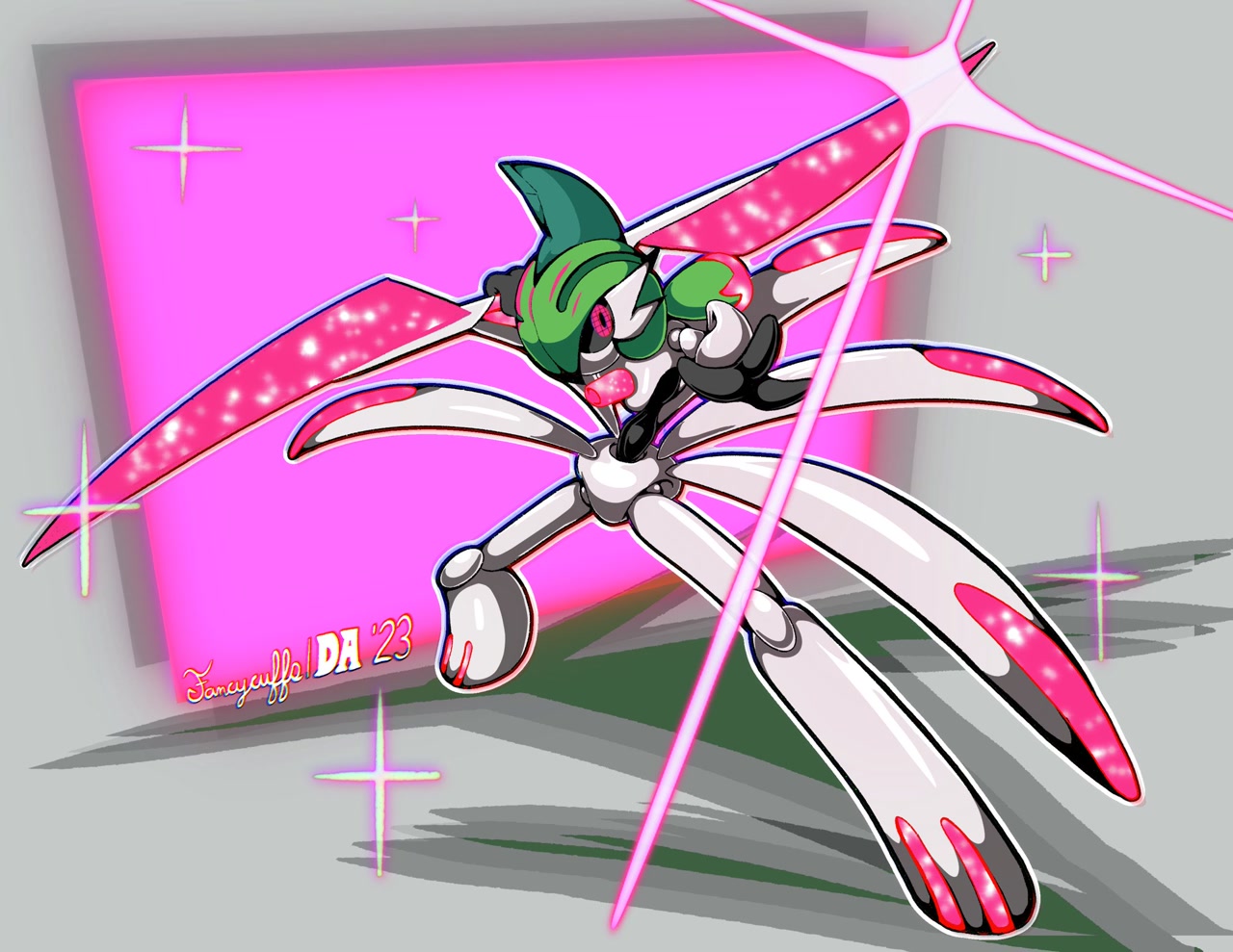 Generless Red Pokemon #272415 - safe, artist:fancycuffs, fictional species, iron valiant ...