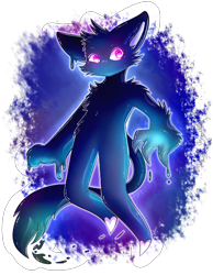 Size: 1400x1800 | Tagged: safe, artist:typh, oc, oc only, ambiguous species, anthro, 2018, ambiguous gender, blue body, blue fur, fur, simple background, solo, solo ambiguous, transparent background