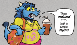 Size: 672x392 | Tagged: safe, artist:xinjinmeng, oc, oc:xinjinmeng, dragon, eastern dragon, fictional species, anthro, dialogue, english text, holding, holding object, nonbinary, open mouth, solo, solo nonbinary, speech bubble, talking, text