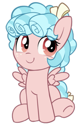 Size: 449x695 | Tagged: safe, artist:shinodage, cozy glow (mlp), equine, fictional species, mammal, pegasus, pony, friendship is magic, hasbro, my little pony, c:, cute, eye through hair, female, filly, foal, freckles, hair, hooves, on model, simple background, sitting, smiling, solo, solo female, spread wings, transparent background, underhoof, wings, young