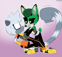 Size: 4700x4350 | Tagged: safe, artist:fartist2020, tangle the lemur (sonic), lemur, mammal, primate, pronghorn, idw sonic the hedgehog, sega, sonic the hedgehog (series), absurd resolution, cassia the pronghorn (sonic), duo, duo female, female, female/female, females only