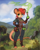 Size: 1600x2000 | Tagged: safe, artist:asim0s, artist:asimos, oc, oc only, mammal, mouse, rodent, anthro, digitigrade anthro, cc by-nc-nd, creative commons, 2024, alchemist, bag, big ears, clothes, container, digital art, ear piercing, ears, eyebrow piercing, eyebrows, featured image, female, gloves, green eyes, hair, jewelry, looking at you, mouse ears, necklace, outdoors, paws, piercing, potion, red hair, solo, solo female, tail, wide hips