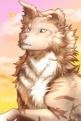 Size: 1545x2300 | Tagged: safe, artist:zulei1010, canine, mammal, feral, male, solo