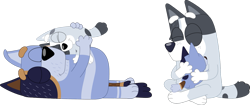 Size: 1377x580 | Tagged: safe, artist:porygon2z, muffin heeler (bluey), socks heeler (bluey), stripe heeler (bluey), trixie heeler (bluey), australian cattle dog, canine, dog, mammal, semi-anthro, bluey (series), 2024, 2d, cute, daughter, eyes closed, family, father, father and child, father and daughter, female, group, hug, husband, husband and wife, male, mature, mature female, mature male, mother, mother and daughter, mother and father, on model, parents, puppy, siblings, simple background, sister, sisters, smiling, transparent background, wife, young