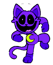 Size: 690x851 | Tagged: safe, artist:mxmorine, catnap (smiling critters), cat, feline, mammal, semi-anthro, poppy playtime, smiling critters, animated, dancing, gif, male, purple body, simple background, solo, solo male, transparent background