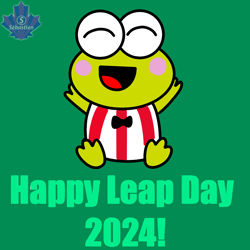 Size: 2000x2000 | Tagged: safe, artist:mrstheartist, keroppi (sanrio), amphibian, frog, semi-anthro, hello kitty (series), sanrio, 2024, blushing, bow, fanart, green background, jumping, male, national leap day, simple background, solo, solo male