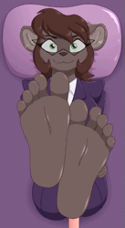 Size: 311x569 | Tagged: safe, artist:caroo, mammal, mouse, rodent, animated, bedroom eyes, business lady, fetish, foot fetish, foot focus, foot pov, gif, soles, toes