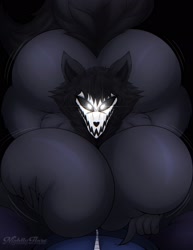 Size: 1580x2048 | Tagged: suggestive, artist:nightlyflare, scp-1471-a (scp), canine, mammal, anthro, scp, 2024, bone, breasts, butt, complete nudity, female, grope, heart, heart eyes, huge breasts, huge butt, looking at you, nudity, offscreen character, pov, self grope, skull, wingding eyes