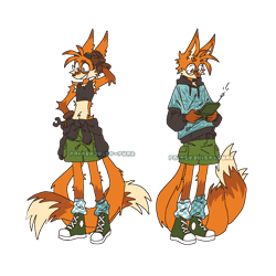 Size: 1100x1100 | Tagged: safe, artist:poltergeist, miles "tails" prower (sonic), canine, fox, mammal, anthro, game boy, nintendo, sega, sonic the hedgehog (series), binder, bottomwear, clothes, duality, fluff, ftm transgender, hoodie, male, odd socks, shorts, signature, simple background, sneakers, solo, solo male, topwear, transgender, transparent background, wrench