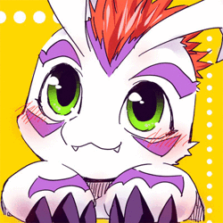Size: 400x400 | Tagged: safe, artist:kensan, fictional species, gomamon, digimon, animated, gif, male, solo