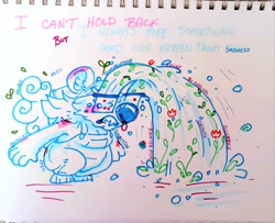 Size: 2048x1664 | Tagged: safe, bear, mammal, emotional, marker, relief, traditional art, vent