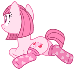Size: 1374x1256 | Tagged: safe, artist:muhammad yunus, oc, oc only, oc:annisa trihapsari, earth pony, equine, fictional species, mammal, pony, friendship is magic, hasbro, my little pony, annibutt, base used, butt, clothes, female, heart, mare, pink socks, simple background, smiling, socks, solo, solo female, transparent background, vector