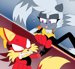 Size: 4760x4410 | Tagged: safe, artist:fartist2020, fiona fox (sonic), tangle the lemur (sonic), canine, fox, lemur, mammal, primate, archie sonic the hedgehog, idw sonic the hedgehog, sega, sonic the hedgehog (series), absurd resolution, duo, duo female, female, females only
