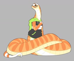 Size: 1575x1298 | Tagged: safe, artist:captainhijinks, fictional species, snake, naga, 2024, clothes, female, glasses, hognose snake, hoodie, solo, solo female, tail, topwear
