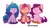 Size: 1500x850 | Tagged: safe, artist:handgunboi, izzy moonbow (mlp), pipp petals (mlp), sunny starscout (mlp), earth pony, equine, fictional species, mammal, pegasus, pony, unicorn, feral, hasbro, my little pony, my little pony g5, spoiler:my little pony g5, 2024, ball, braid, c:, cute, female, females only, hair, hooves, horn, horn guard, horn impalement, hornball, izzy's tennis ball, signature, simple background, smiling, tennis ball, trio, trio female, unshorn fetlocks, white background